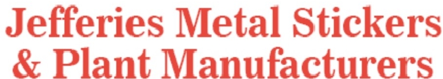 Jefferies metal stickers & plant manufacturers