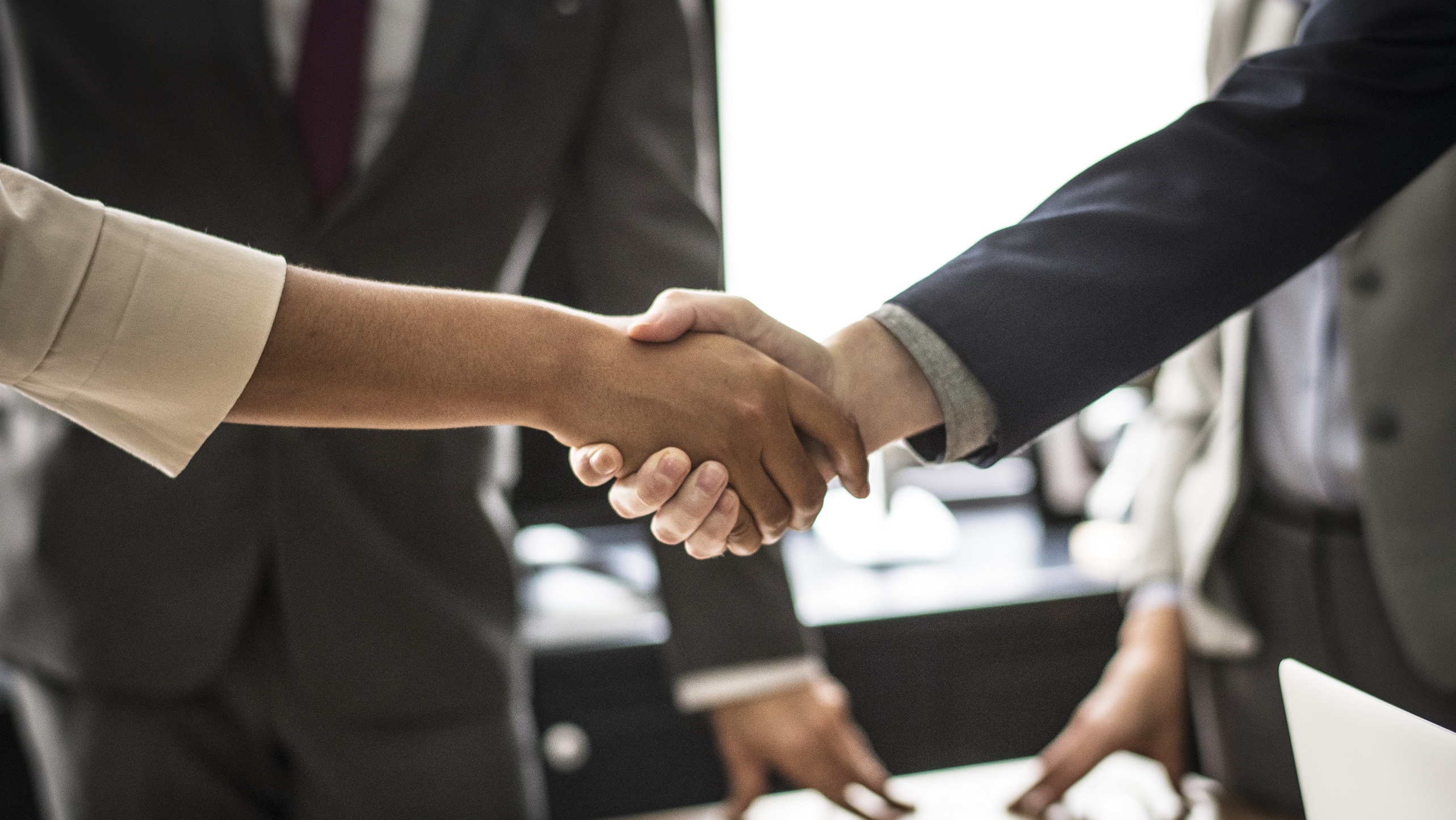 Business people shaking hands in a meeting room